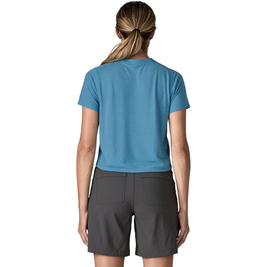 Patagonia Women's Shore Blue Capilene Cool Trail Cropped Shirt