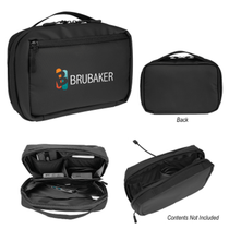 Hit Black rPET Tech Pouch with Easy Cord Access