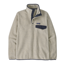 Patagonia Men's Oatmeal Heather w/New Navy Lightweight Synchilla Snap-T Fleece Pullover