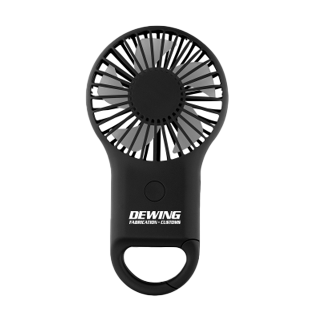 HIT Black Rechargeable Handheld Fan With Carabiner 2.0