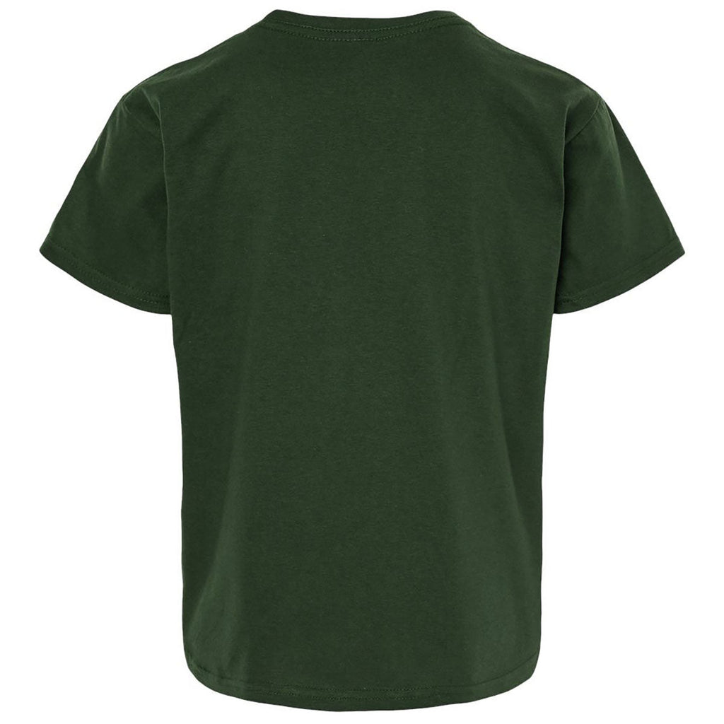 Gildan Youth Forest Green Light Cotton T-Shirt