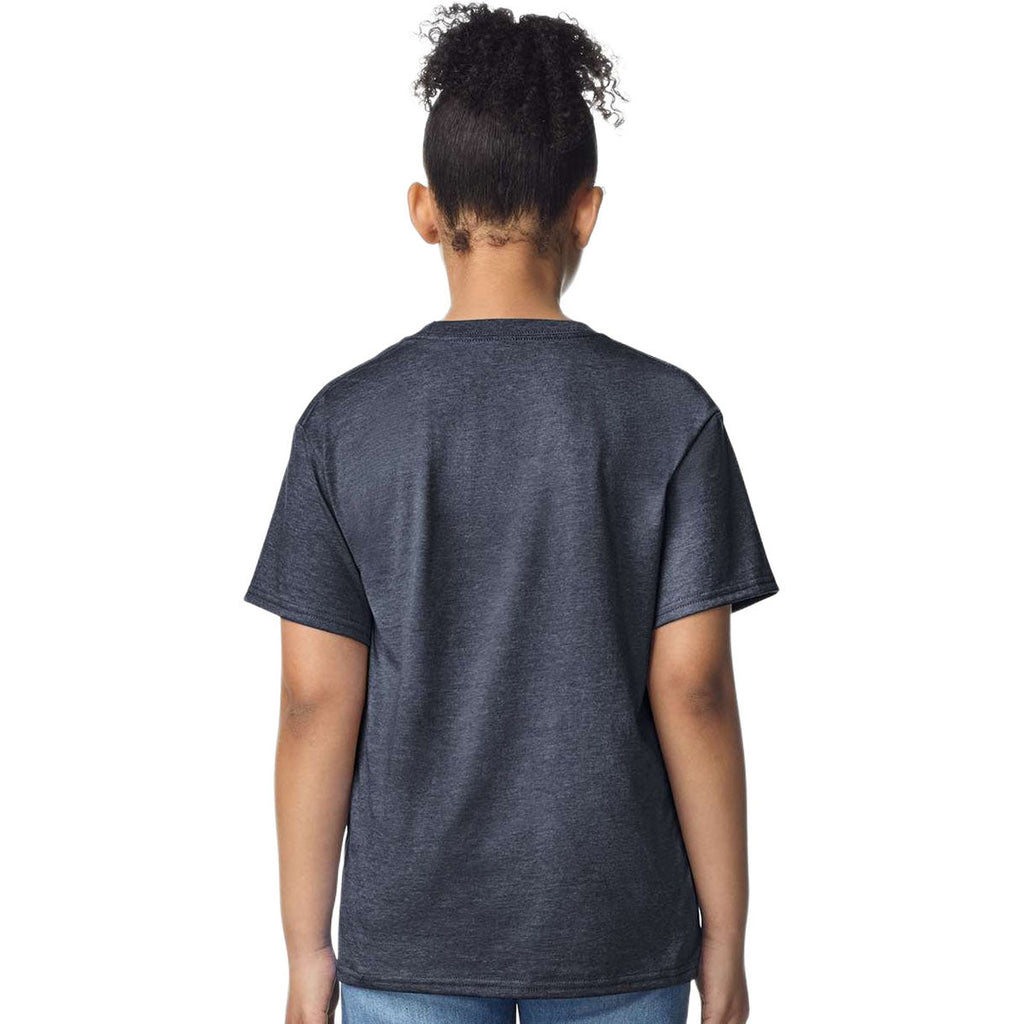Gildan Youth Heather Navy Light Cotton T-Shirt