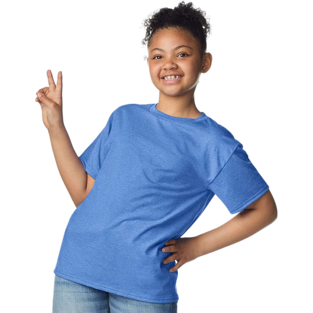 Gildan Youth Heather Royal Light Cotton T-Shirt