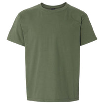 Gildan Youth Military Green Light Cotton T-Shirt