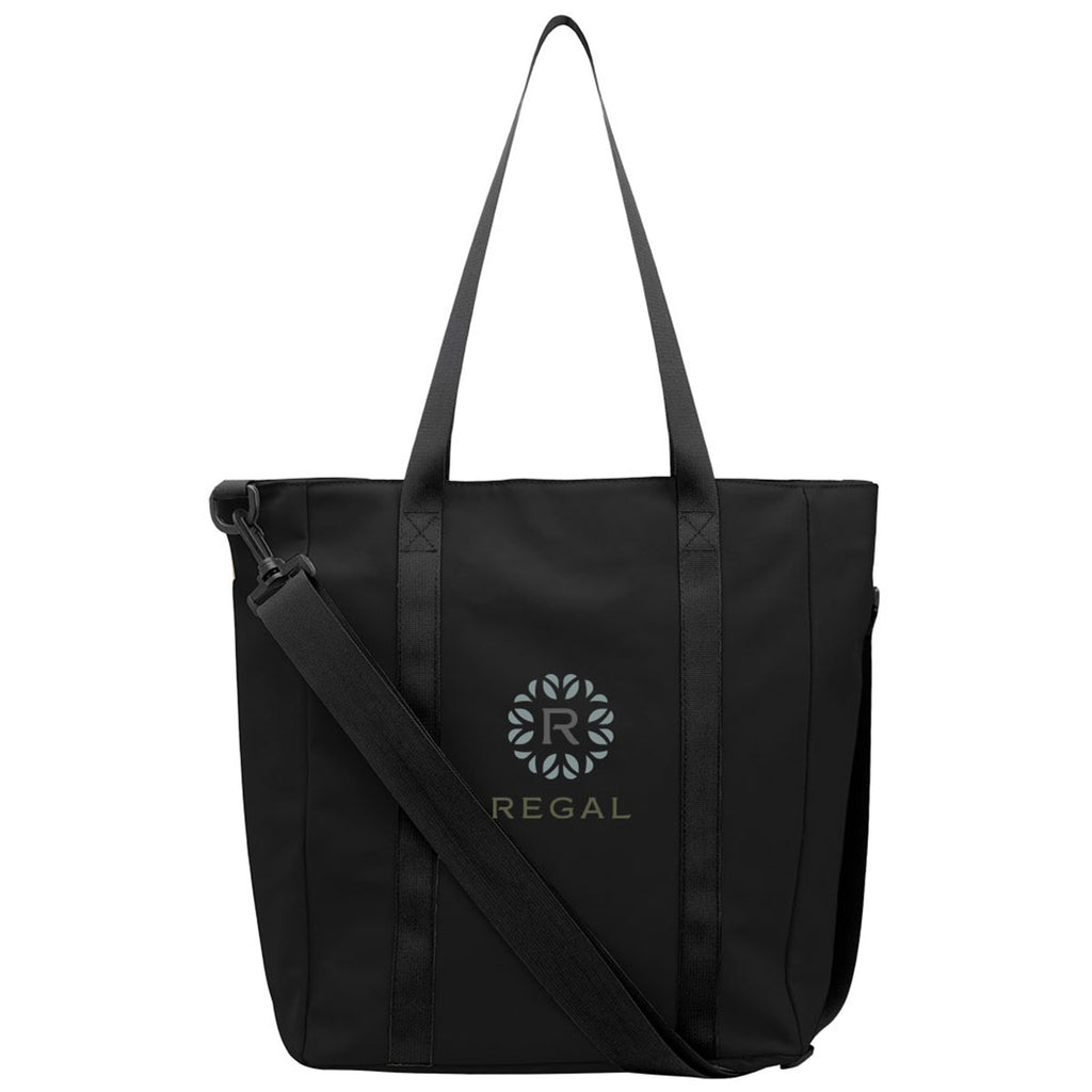 Hit Black Hudson rPET Leatherette Computer Tote Bag