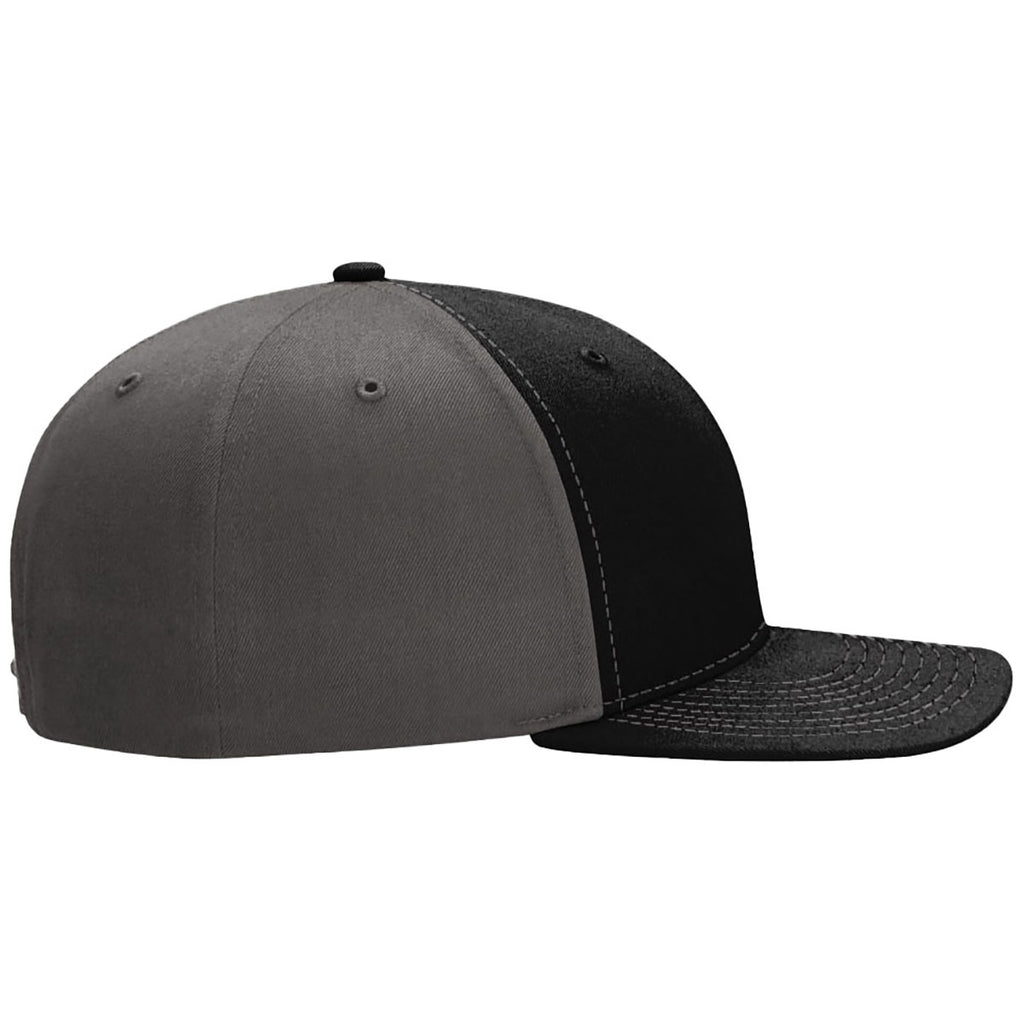 Richardson Black/Charcoal Solid Twill Trucker