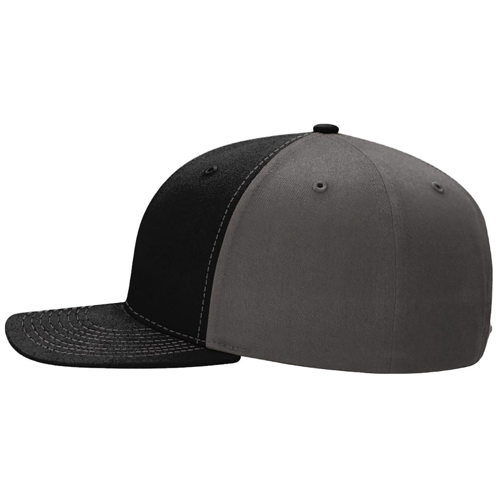 Richardson Black/Charcoal Solid Twill Trucker