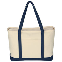 48-Hour Hit Natural/Navy Large Starboard Cotton Canvas Tote Bag