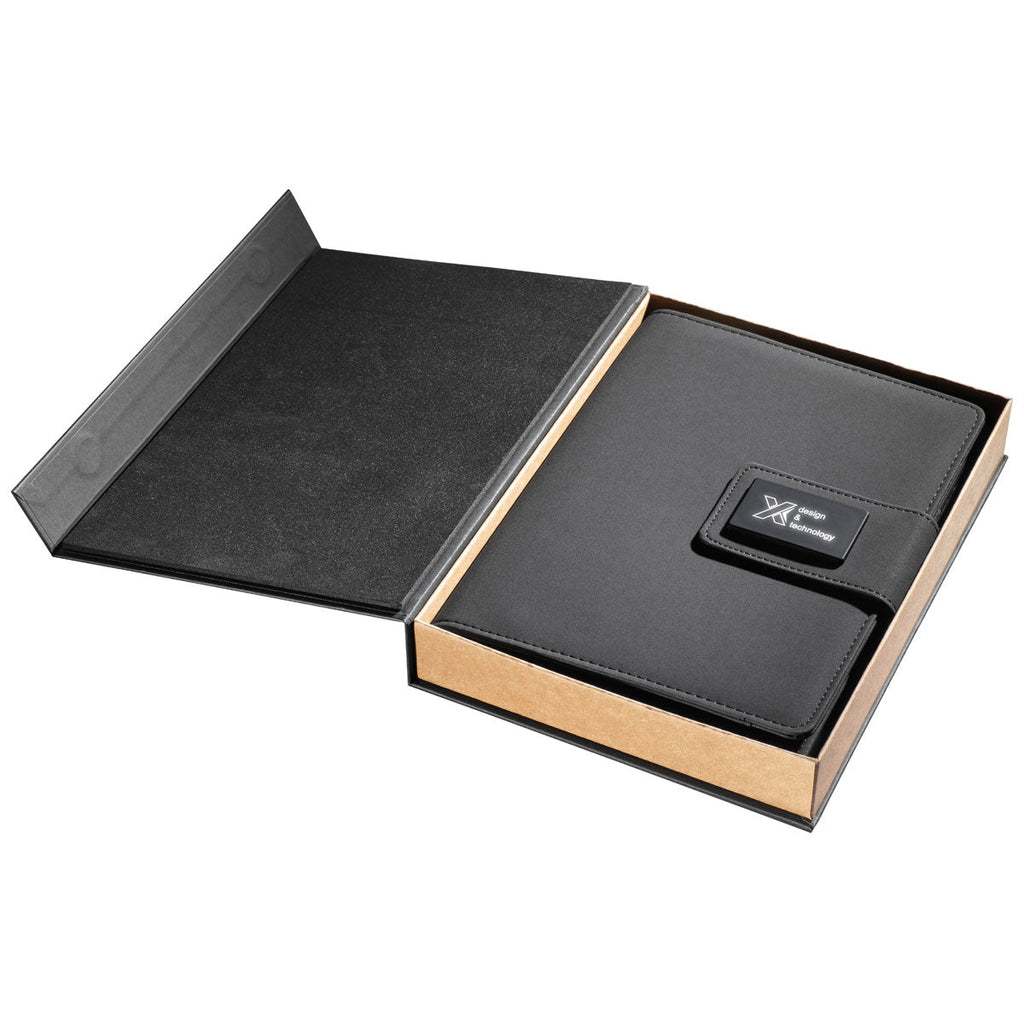 48-Hour SCX Design Black Notebook A5 with Power Bank 4000 mAh