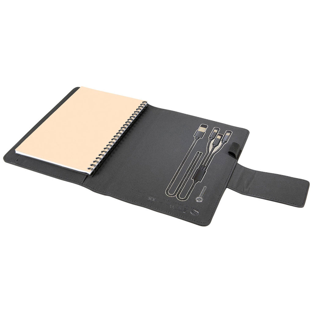 48-Hour SCX Design Black Notebook A5 with Power Bank 4000 mAh