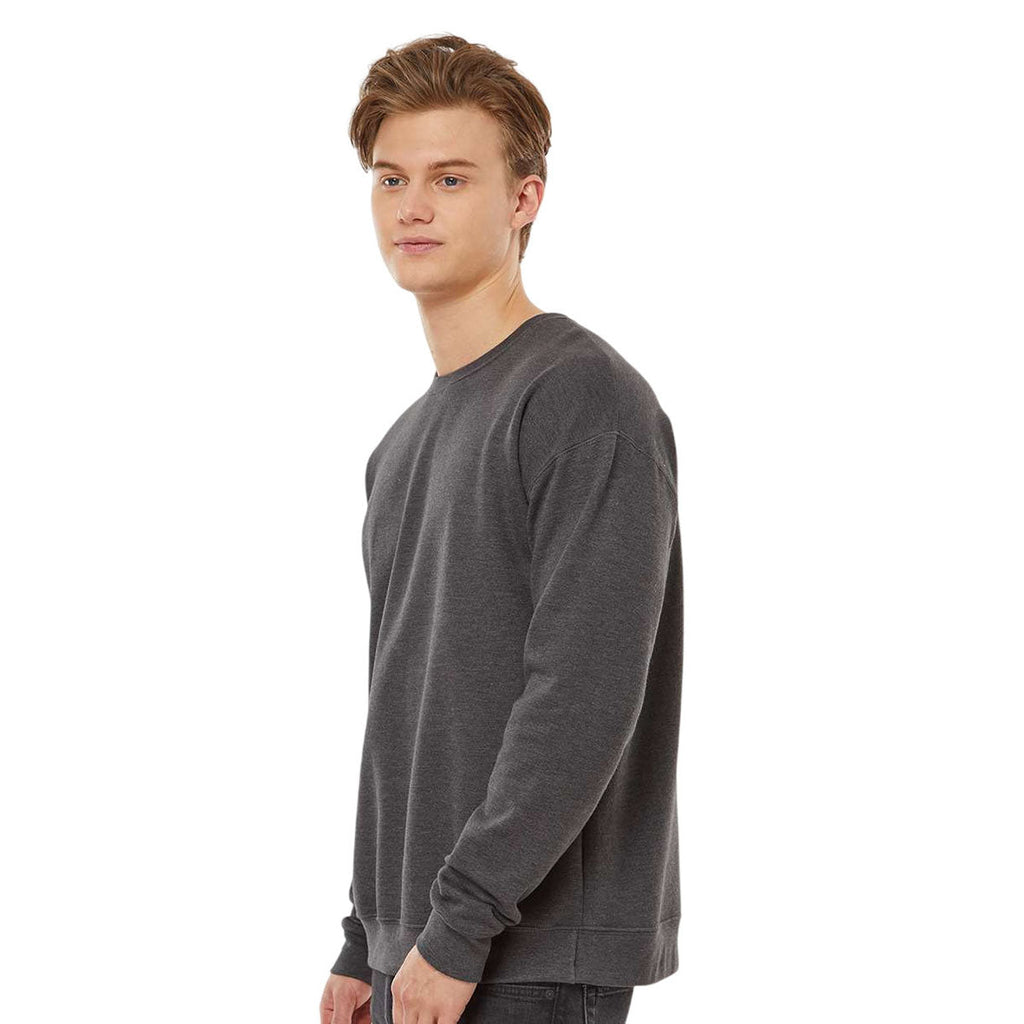 Tultex Unisex Heather Charcoal Fleece Crewneck Sweatshirt