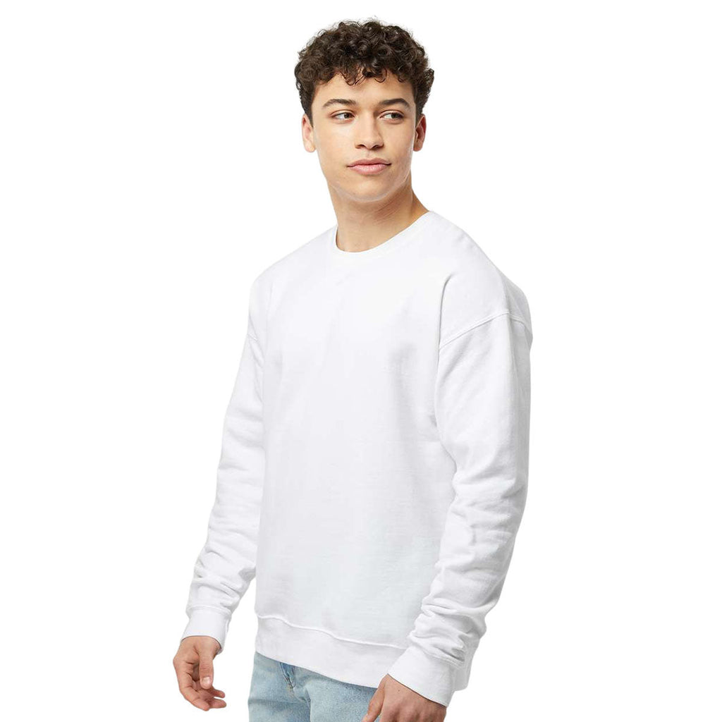 Tultex Unisex White Fleece Crewneck Sweatshirt