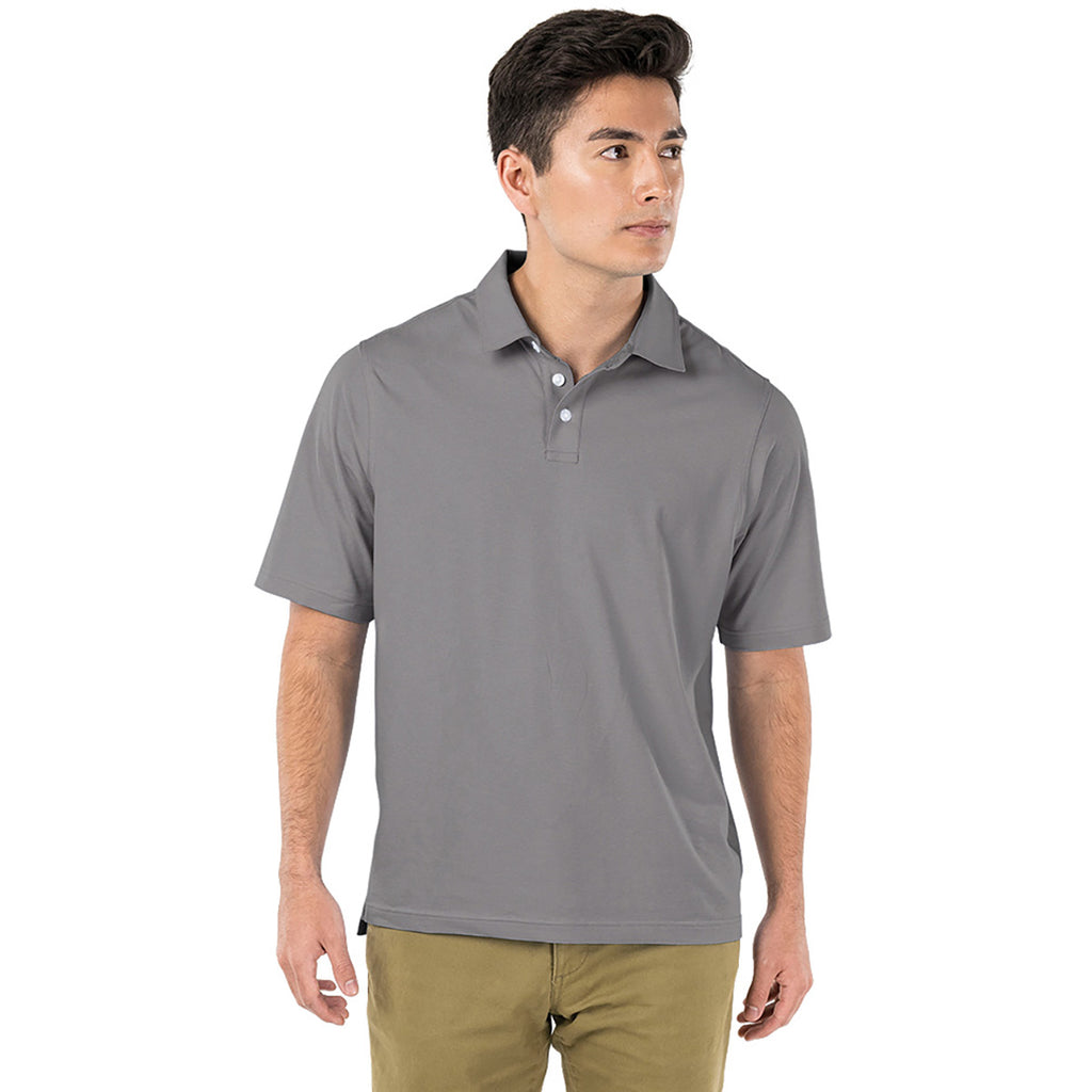 Charles River Men's Grey Greenway Stretch Cotton Polo