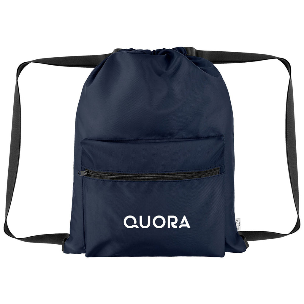 Hit Navy Blue Anywhere rPET Drawstring Bag