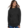 LAT Women's Black Leopard Weekend Fleece Crewneck Sweatshirt