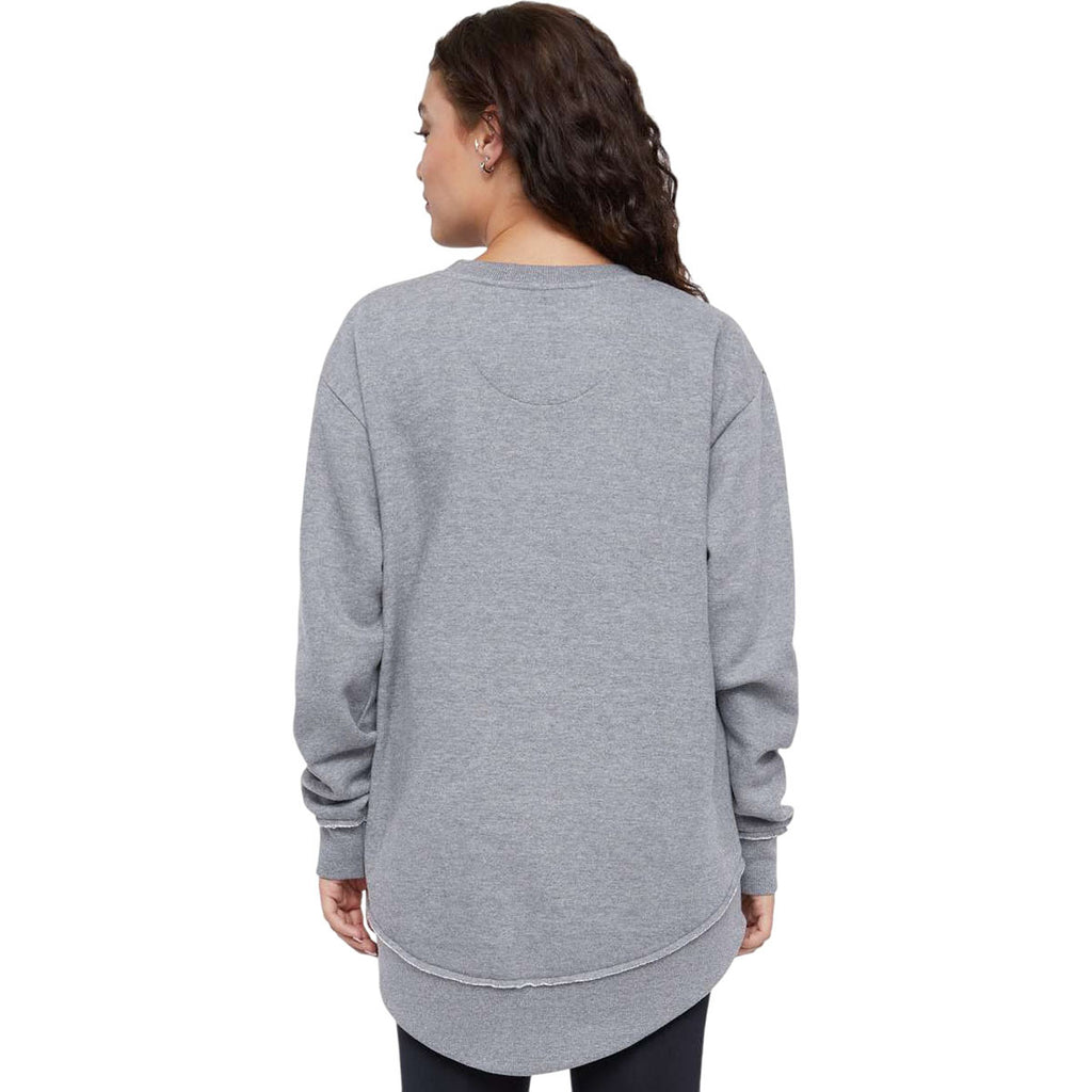 LAT Women's Granite Heather Weekend Fleece Crewneck Sweatshirt