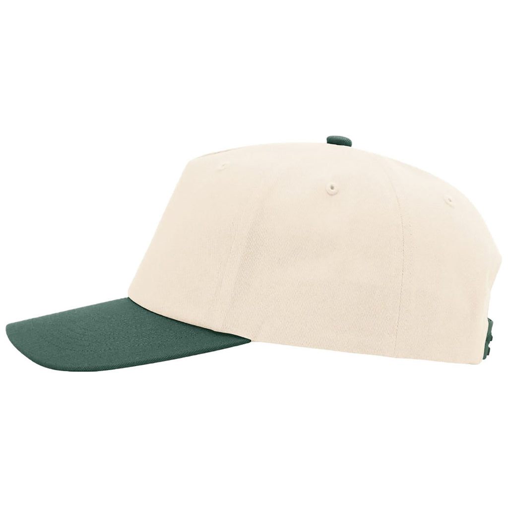 Richardson Cream/Cream/Dark Green 5-Panel Relaxed Gramps