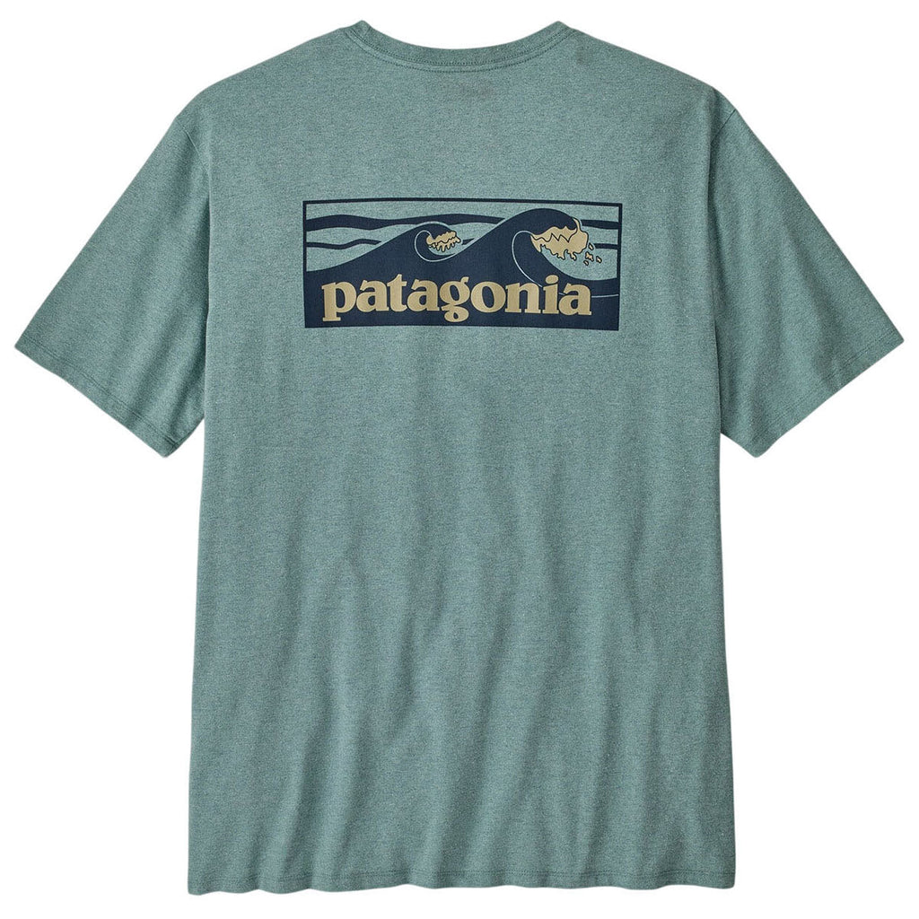 Patagonia Men's Blue Sage Boardshort Logo Pocket Responsibili-Tee