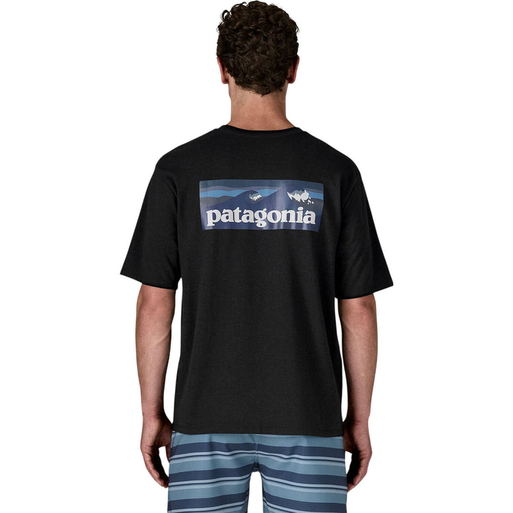 Patagonia Men's Ink Black Boardshort Logo Pocket Responsibili-Tee