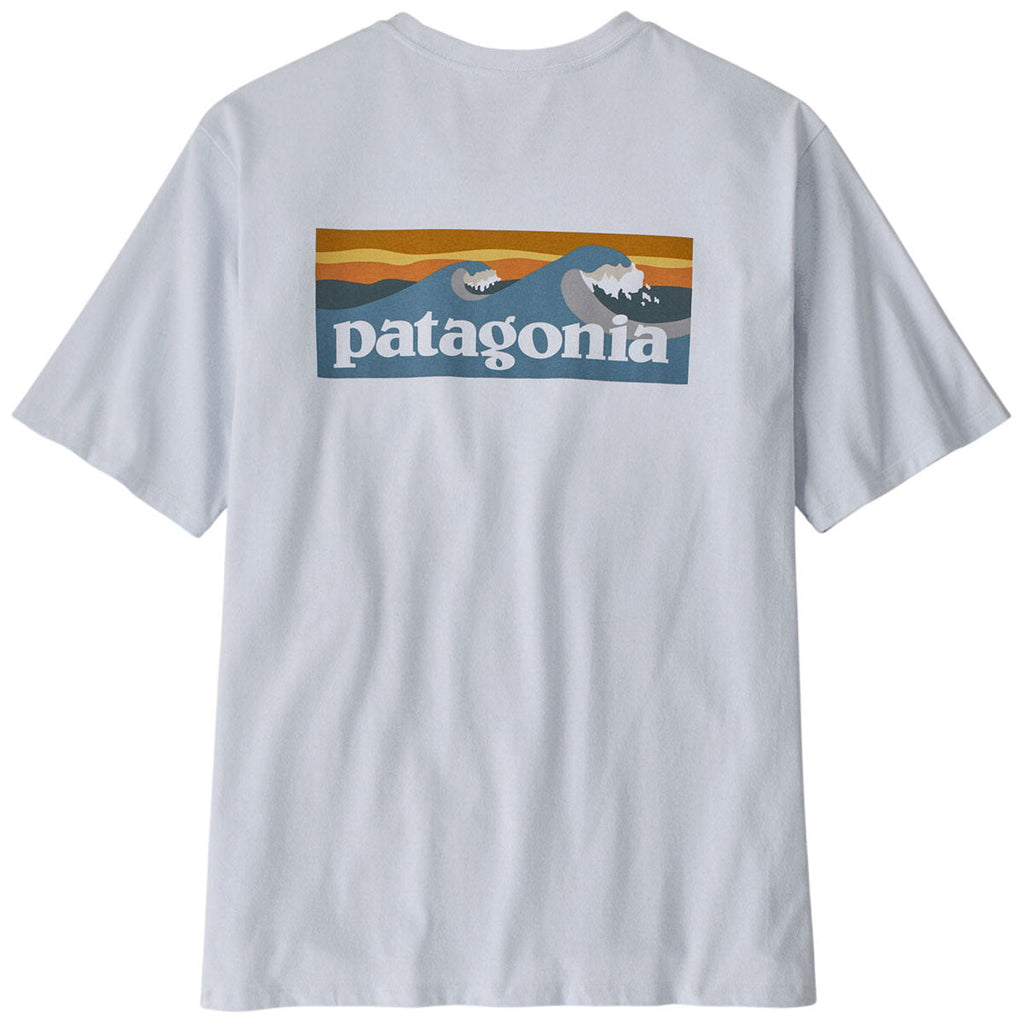 Patagonia Men's White Boardshort Logo Pocket Responsibili-Tee