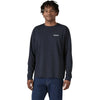 Patagonia Men's New Navy Long-Sleeved P-6 Logo Responsibili-Tee