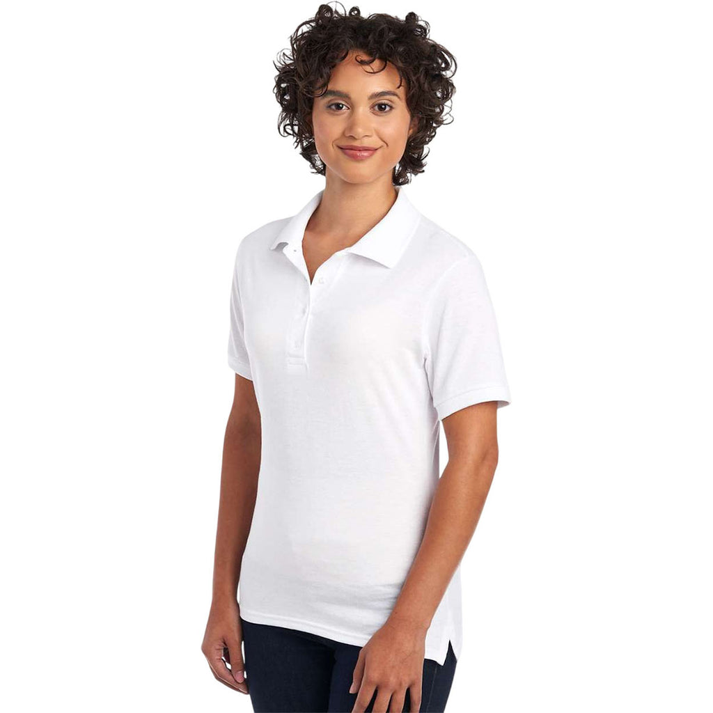 Jerzees Women's White Dri-Power Polo