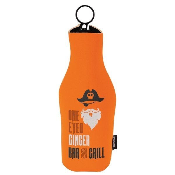 48-Hour Koozie Orange Neoprene Zip-Up Bottle Kooler