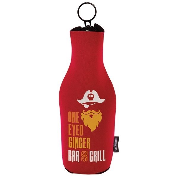 48-Hour Koozie Red Neoprene Zip-Up Bottle Kooler