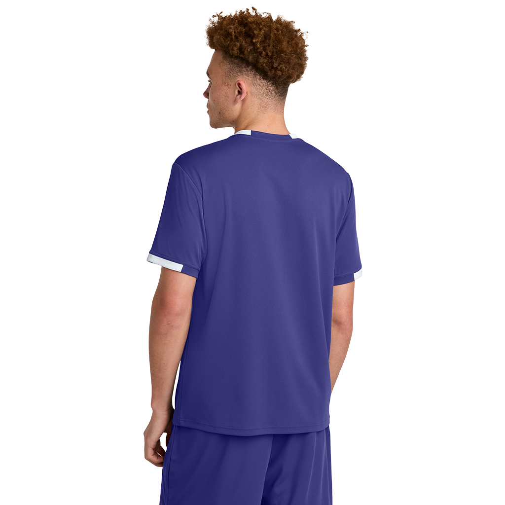 Sport-Tek Unisex Purple/White Club Short Sleeve Crew