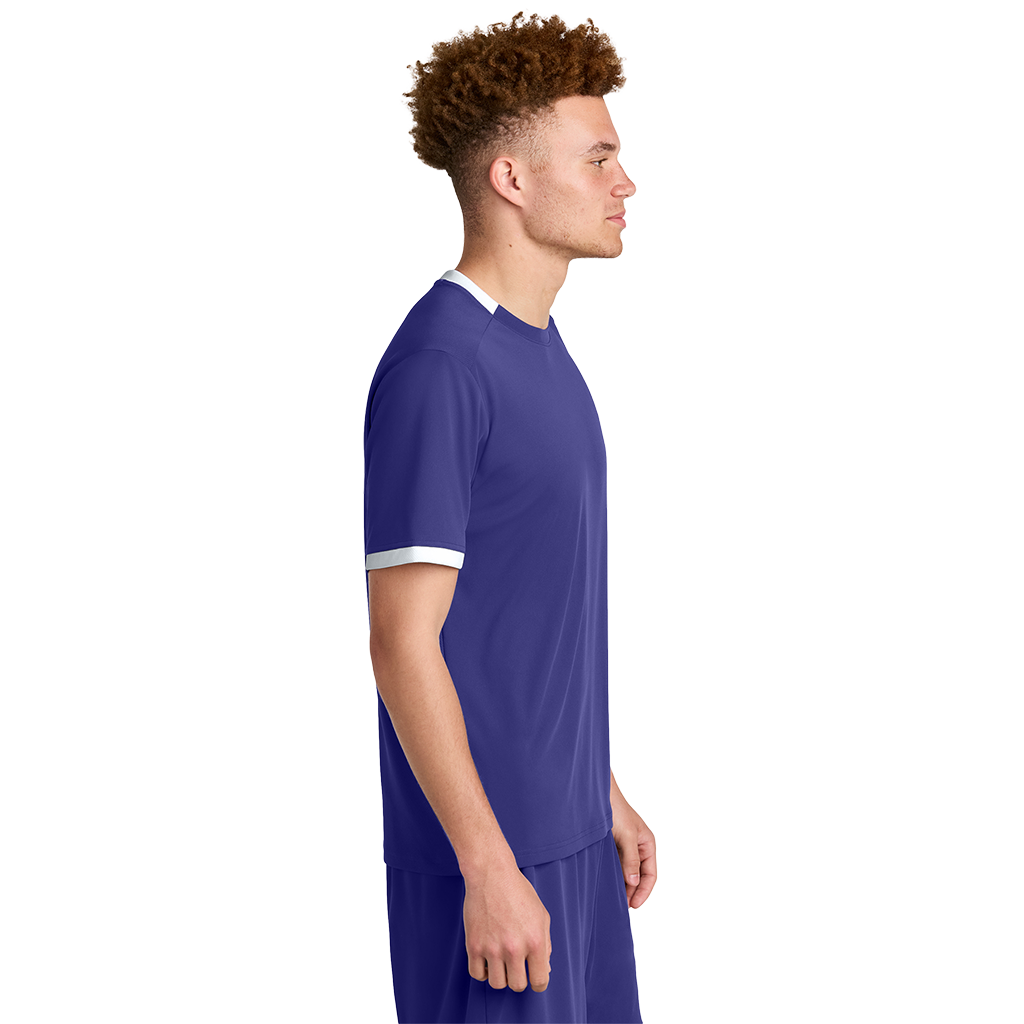 Sport-Tek Unisex Purple/White Club Short Sleeve Crew