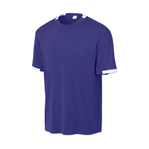 Sport-Tek Unisex Purple/White Club Short Sleeve Crew