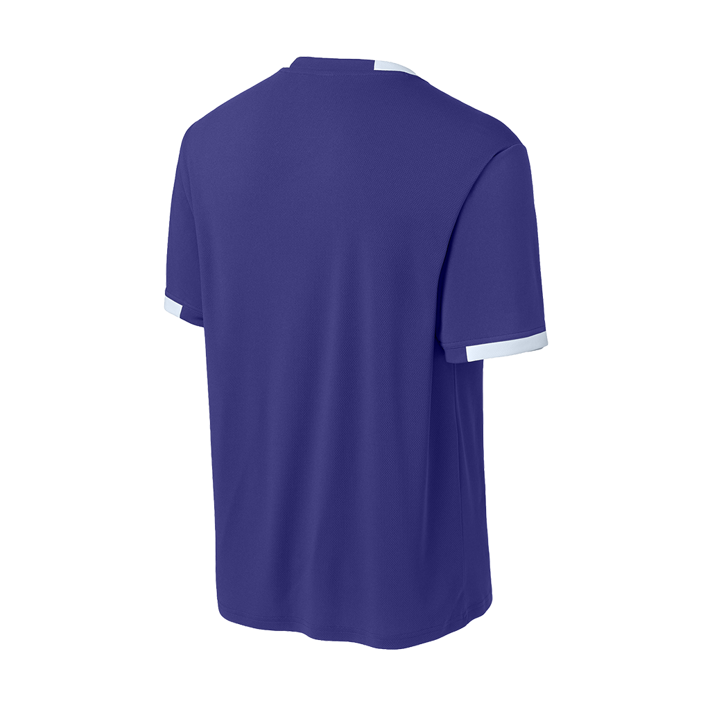 Sport-Tek Unisex Purple/White Club Short Sleeve Crew