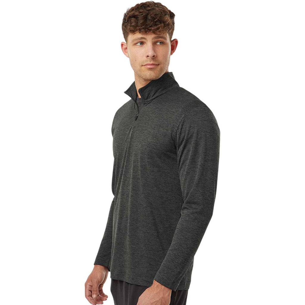 AllPro Men's Black Melange Pro-Lock Performance Melange Quarter-Zip Pullover