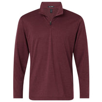 AllPro Men's Maroon Melange Pro-Lock Performance Melange Quarter-Zip Pullover