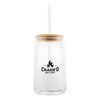 Hit Clear 17 Oz. Soda Lime Glass Can With Bamboo Lid
