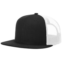 Richardson Black/White Acrylic-Wool Blend Flatbill Trucker
