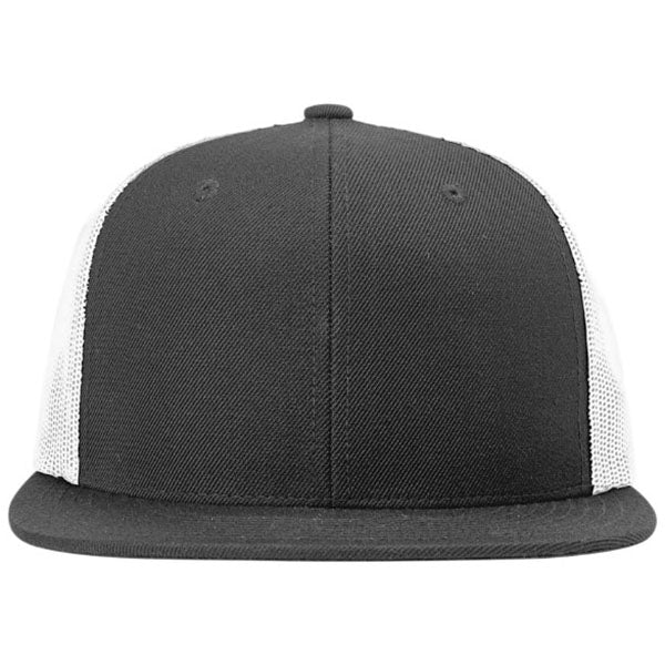 Richardson Black/White Acrylic-Wool Blend Flatbill Trucker