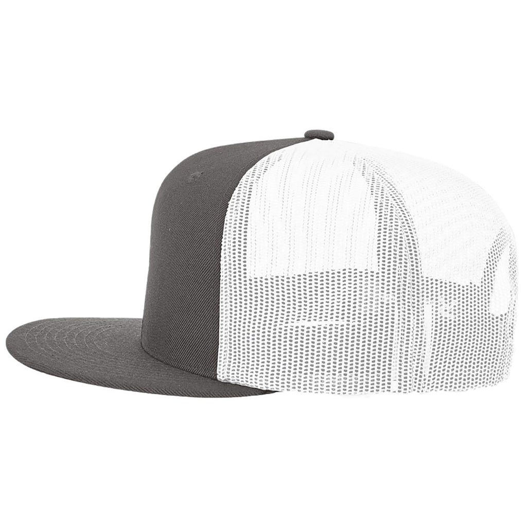 Richardson Charcoal/White Acrylic-Wool Blend Flatbill Trucker