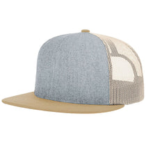 Richardson Heather Grey/Birch/Biscuit Acrylic-Wool Blend Flatbill Trucker