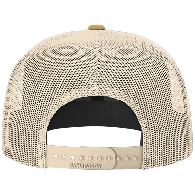 Richardson Heather Grey/Birch/Biscuit Acrylic-Wool Blend Flatbill Trucker
