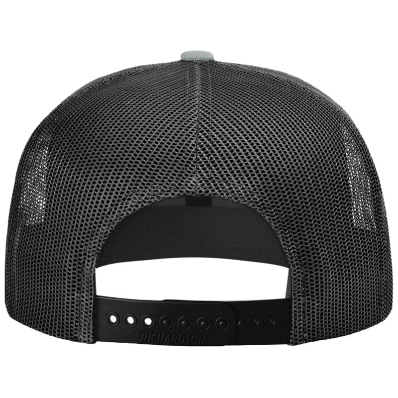 Richardson Heather Grey/Black Acrylic-Wool Blend Flatbill Trucker