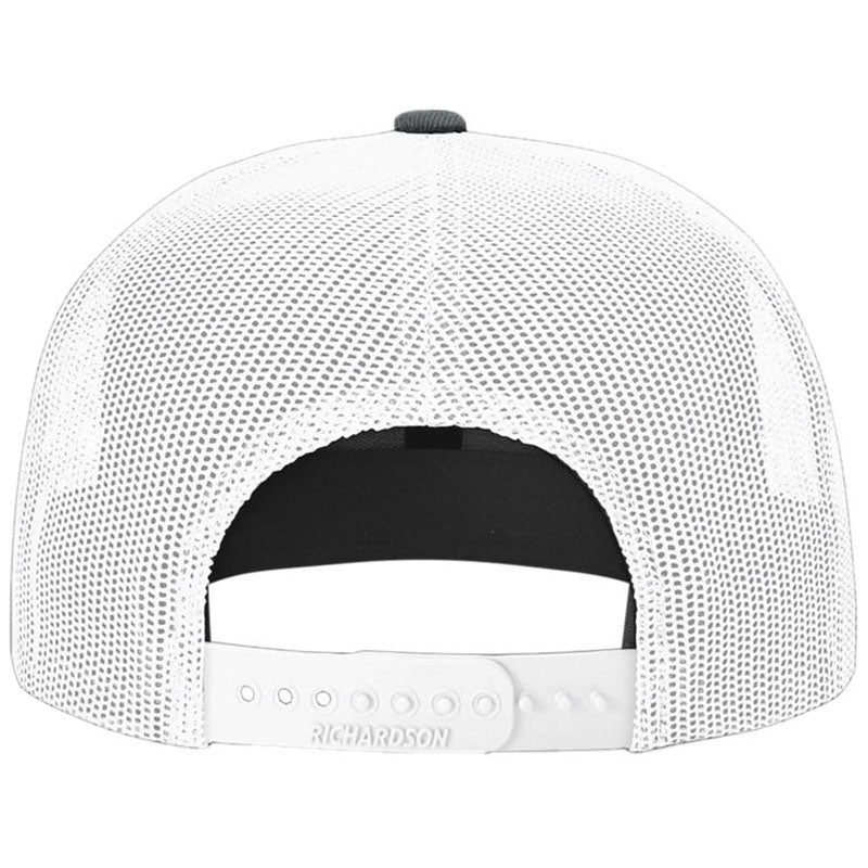 Richardson Heather Charcoal/White Acrylic-Wool Blend Flatbill Trucker