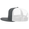 Richardson Heather Charcoal/White Acrylic-Wool Blend Flatbill Trucker