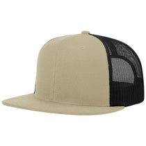 Richardson Khaki/Black Acrylic-Wool Blend Flatbill Trucker