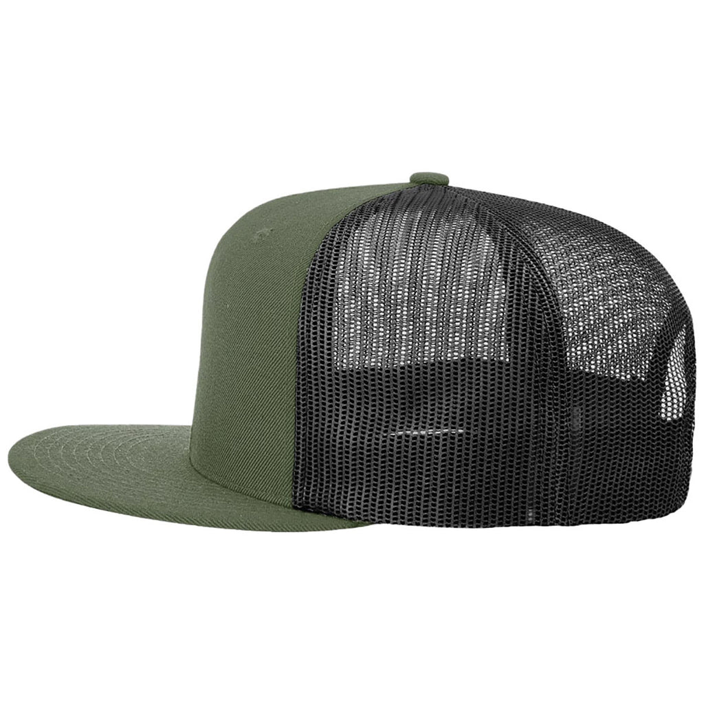 Richardson Loden/Black Acrylic-Wool Blend Flatbill Trucker