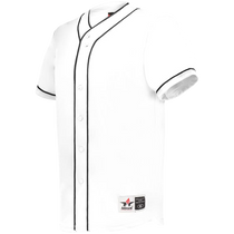 Augusta Sportswear White Black Diamond Full-Button Baseball Jersey