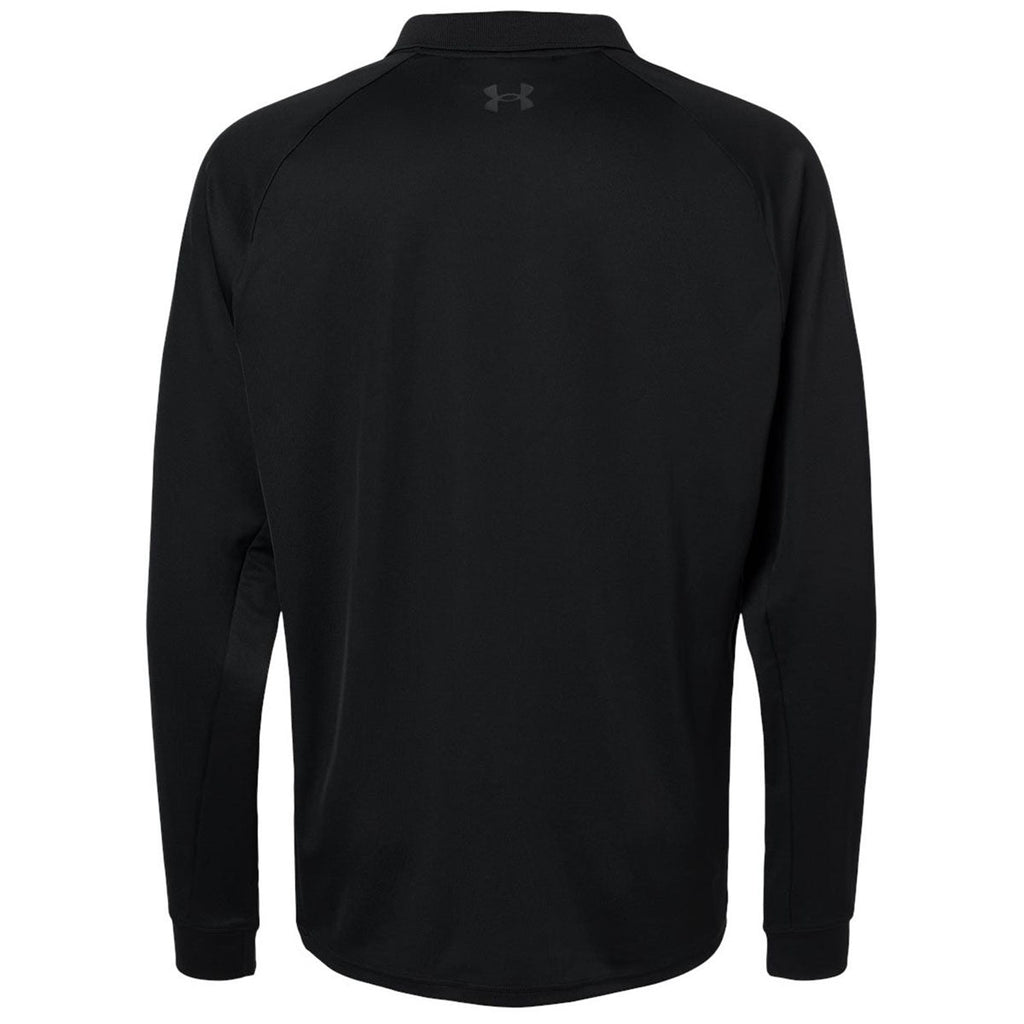 Under Armour Men's Black/Black Tactical Performance Long Sleeve Polo