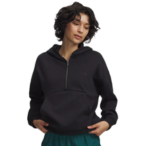 Under Armour Women's Black/Black Icon Fleece Reinvented 1/2-Zip Hoodie