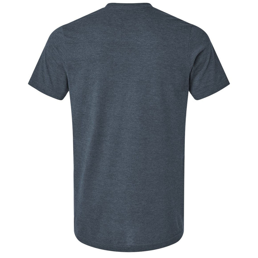 Tultex Unisex Heather Navy Blue Combed CVC T-Shirt