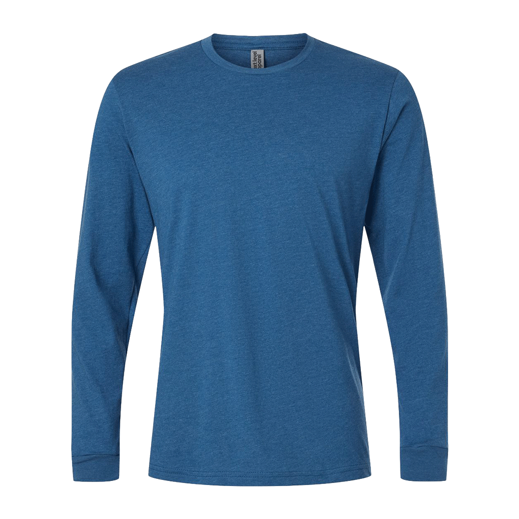 Next Level Unisex Heather Cool Blue CVC Long Sleeve Tee